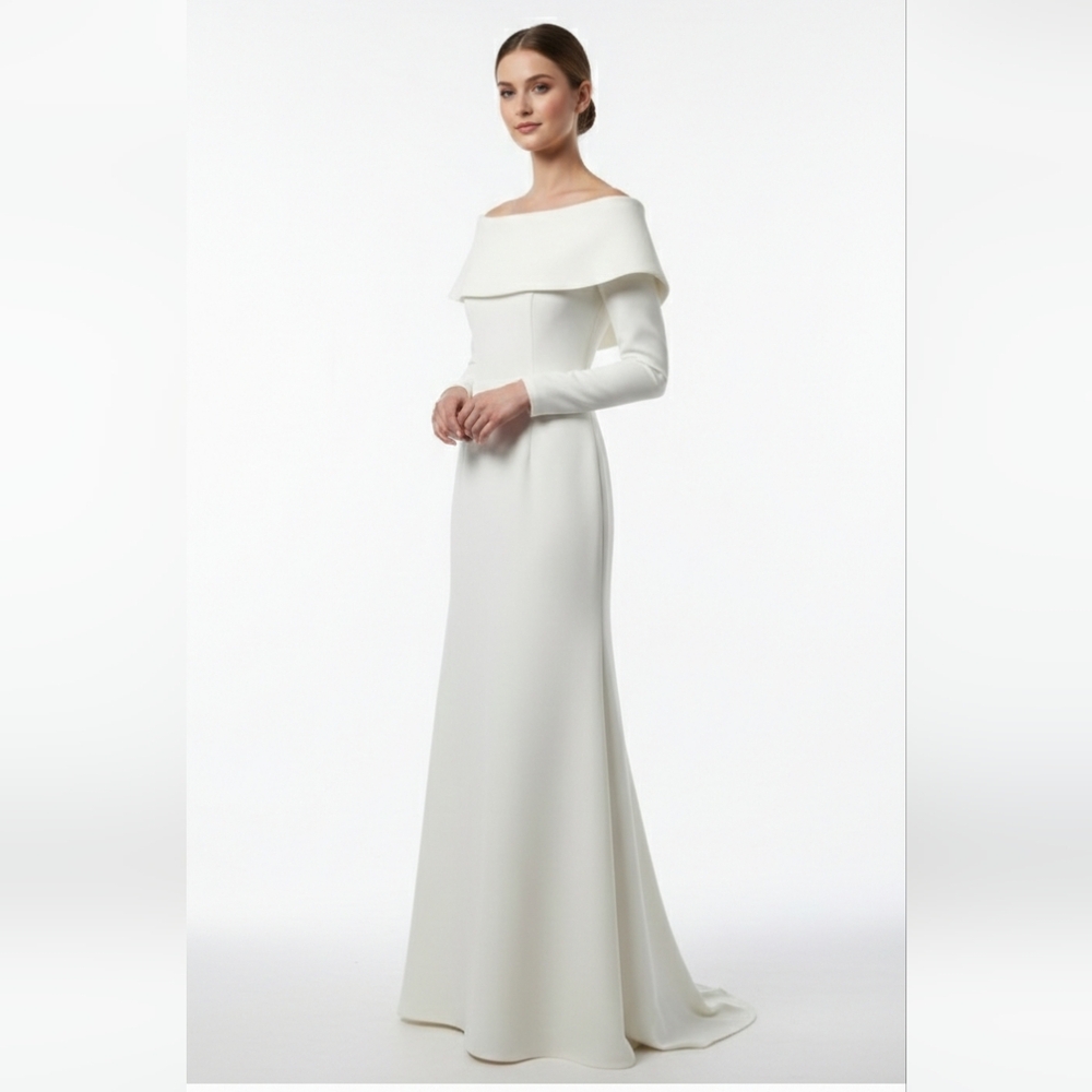 Asos Bridal White Wedding Dress Maxi Retro Formal 2